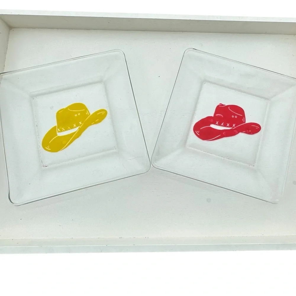 Yellow Western Themed Glass Dinnerware Set
